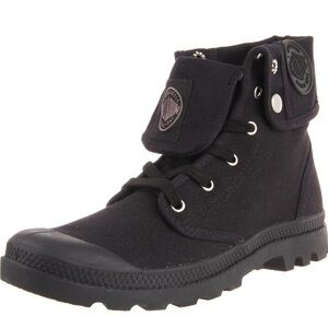 Palladium Baggy Boots Men’s US Black Combat Lace-Up High Top Canvas Fold Down